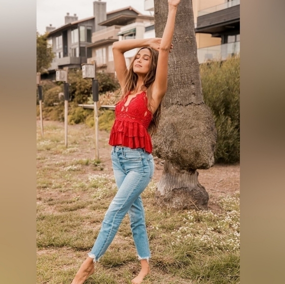 Free People Adella Cami in Red•M - Picture 2 of 12